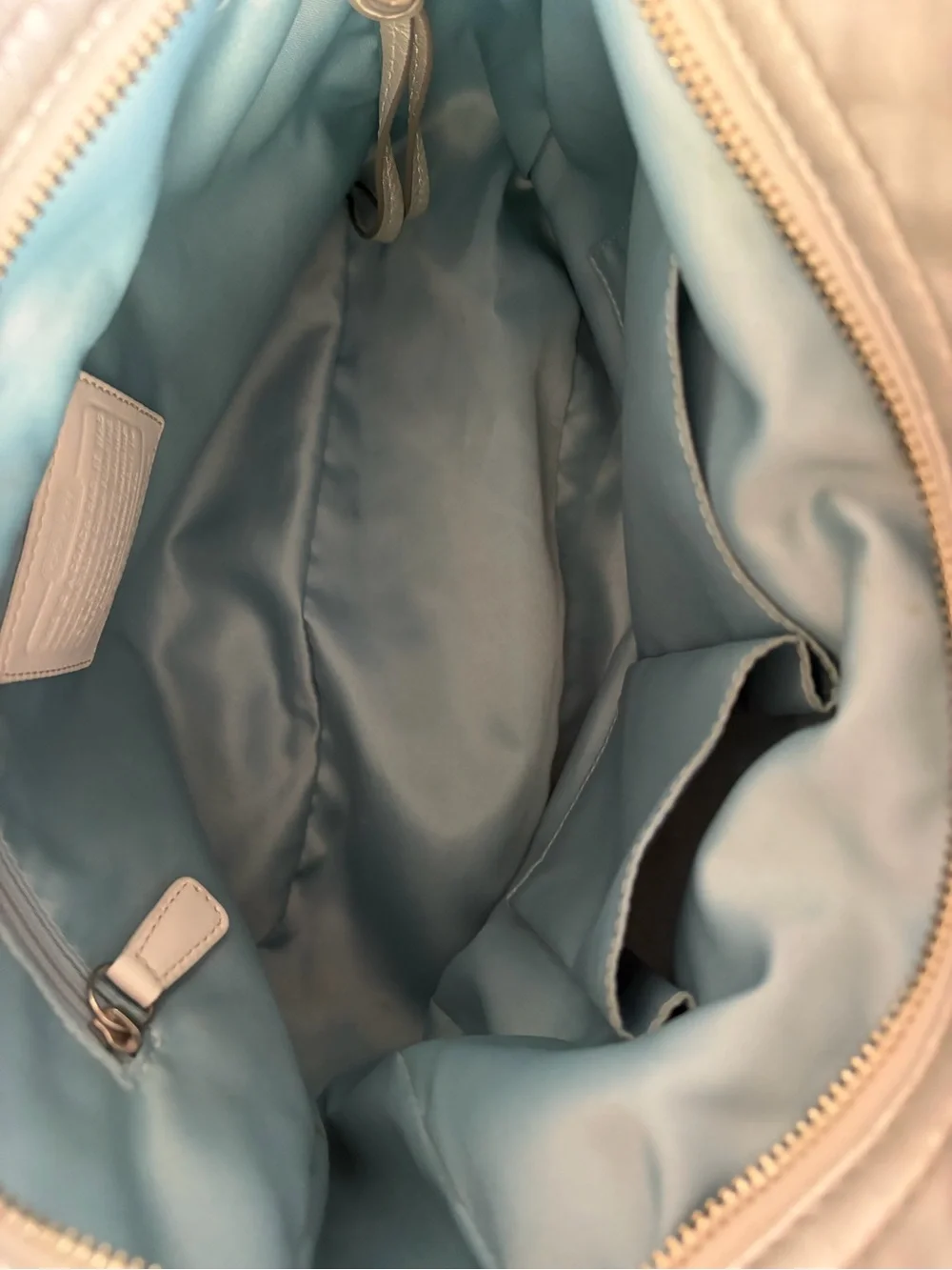 Coach Metallic Cream Signature Hobo Bag